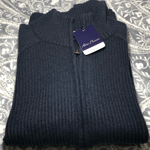 Men’s Alan Flusser Full Zip Long Sleeve Sweater XL - Picture 4 of 8